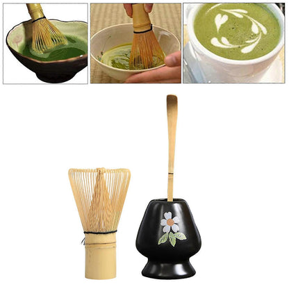 Matcha Whisk Ceremony Set (3pcs) - Whisk, Scoop, Tea Spoon & Bowl V1263-JX-3618