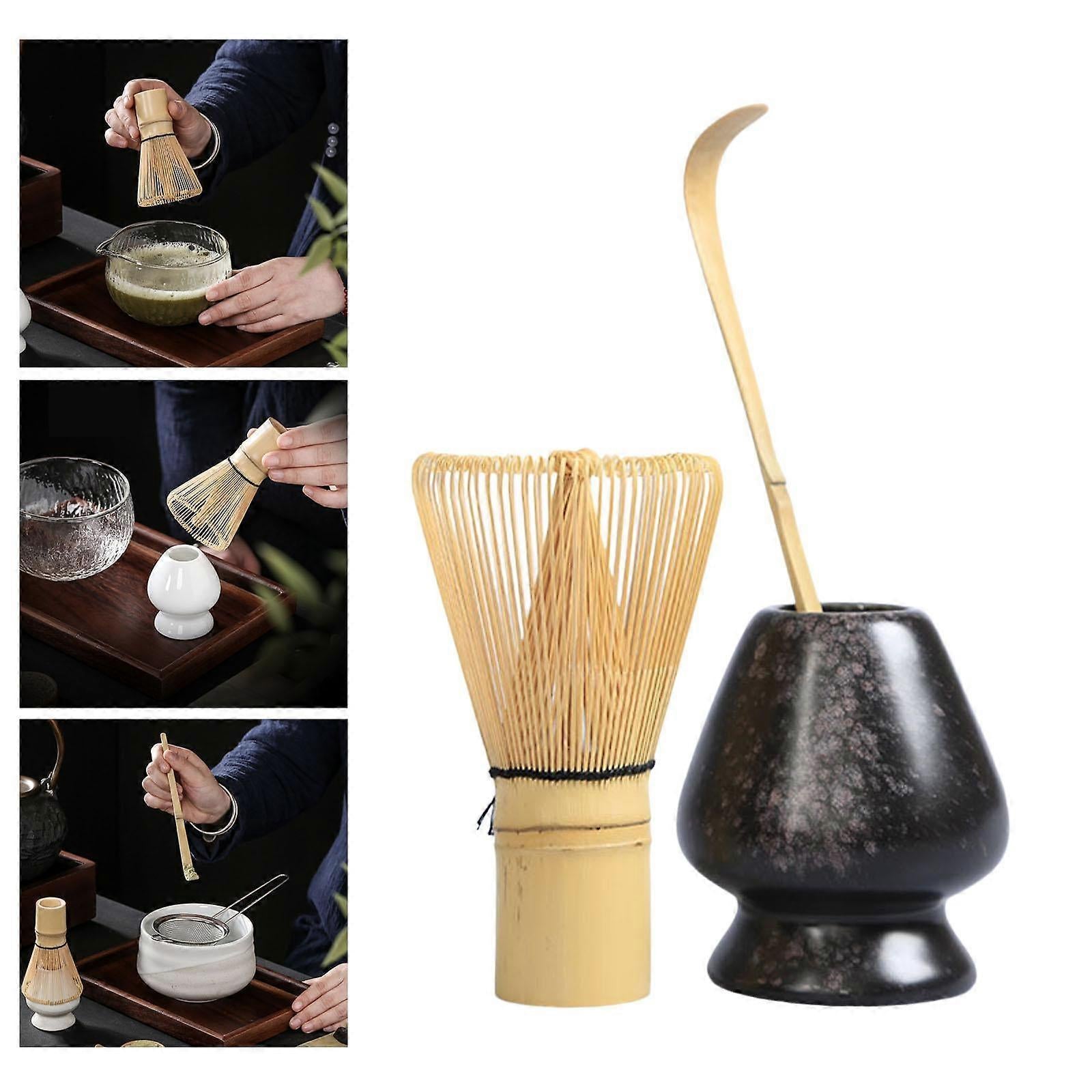 Matcha Whisk Ceremony Set (3pcs) - Whisk, Scoop, Tea Spoon & Bowl V1263-JX-3619