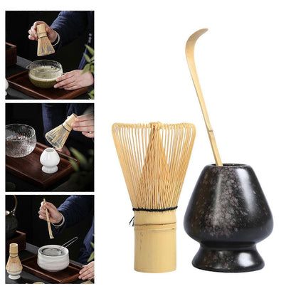 Matcha Whisk Ceremony Set (3pcs) - Whisk, Scoop, Tea Spoon & Bowl V1263-JX-3619