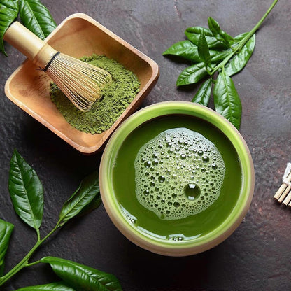 Matcha Kit (5pcs) - Bowl with Spout, Bamboo Whisk, Scoop, Holder, Stainless Sifter V1263-JX-3621