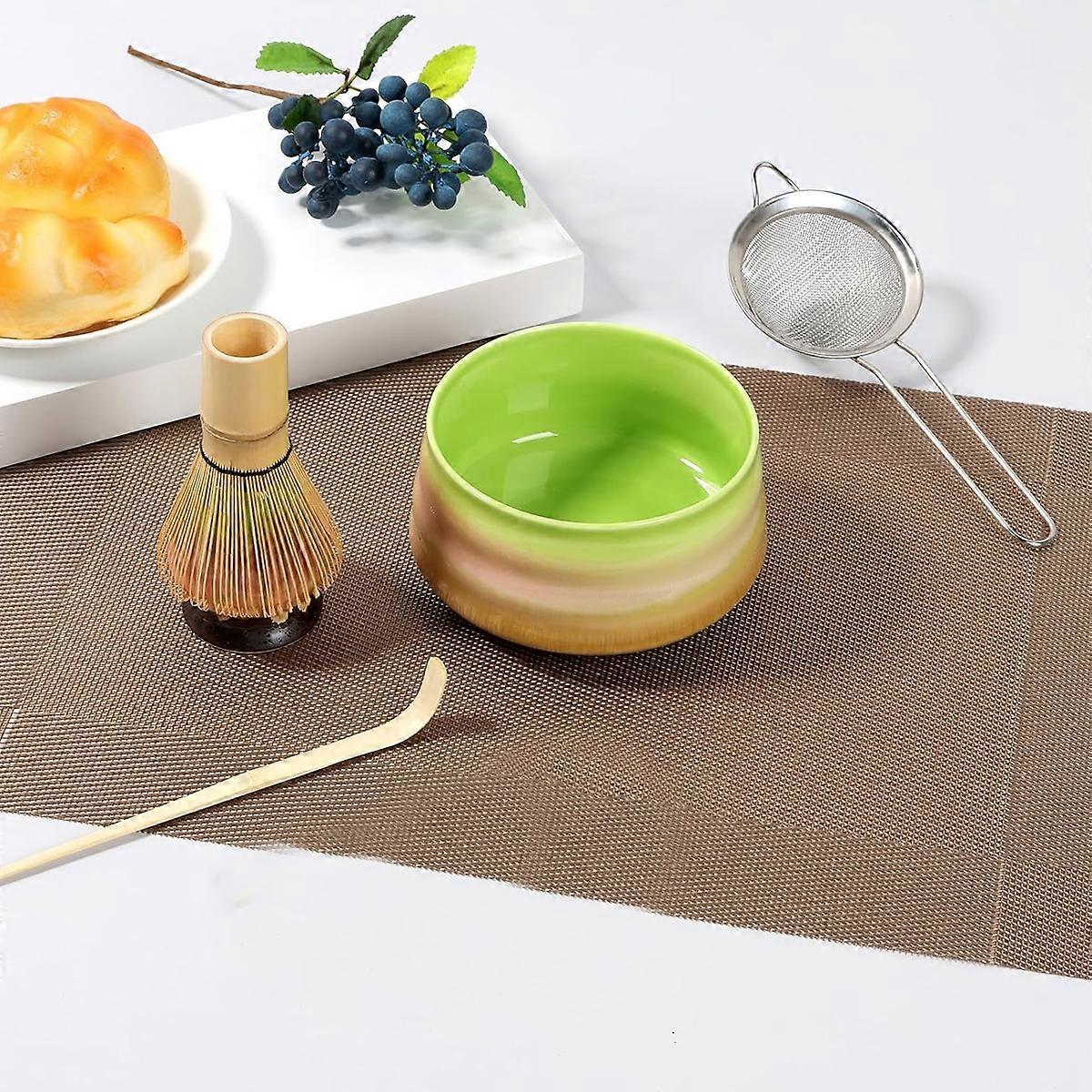 Matcha Kit (5pcs) - Bowl with Spout, Bamboo Whisk, Scoop, Holder, Stainless Sifter V1263-JX-3621
