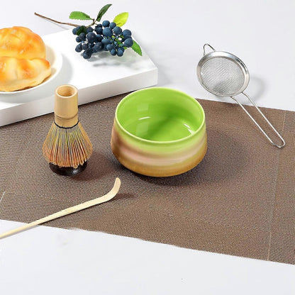 Matcha Kit (5pcs) - Bowl with Spout, Bamboo Whisk, Scoop, Holder, Stainless Sifter V1263-JX-3621