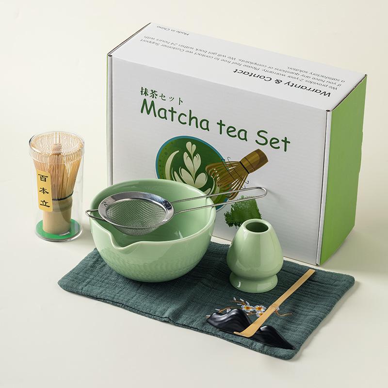 6pcs Matcha Whisk Set - Traditional Bowl, Teaspoon, Portable Sifter V1263-JX-3622