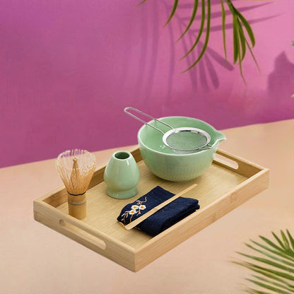 6pcs Matcha Whisk Set - Traditional Bowl, Teaspoon, Portable Sifter V1263-JX-3622