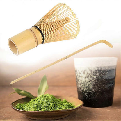 Bamboo Matcha Making Set - Whisk, Hooked Bamboo Scoop, Chashaku for Matcha Tea V1263-JX-3626