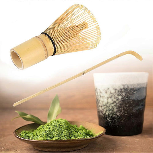 Bamboo Matcha Making Set - Whisk, Hooked Bamboo Scoop, Chashaku for Matcha Tea V1263-JX-3626