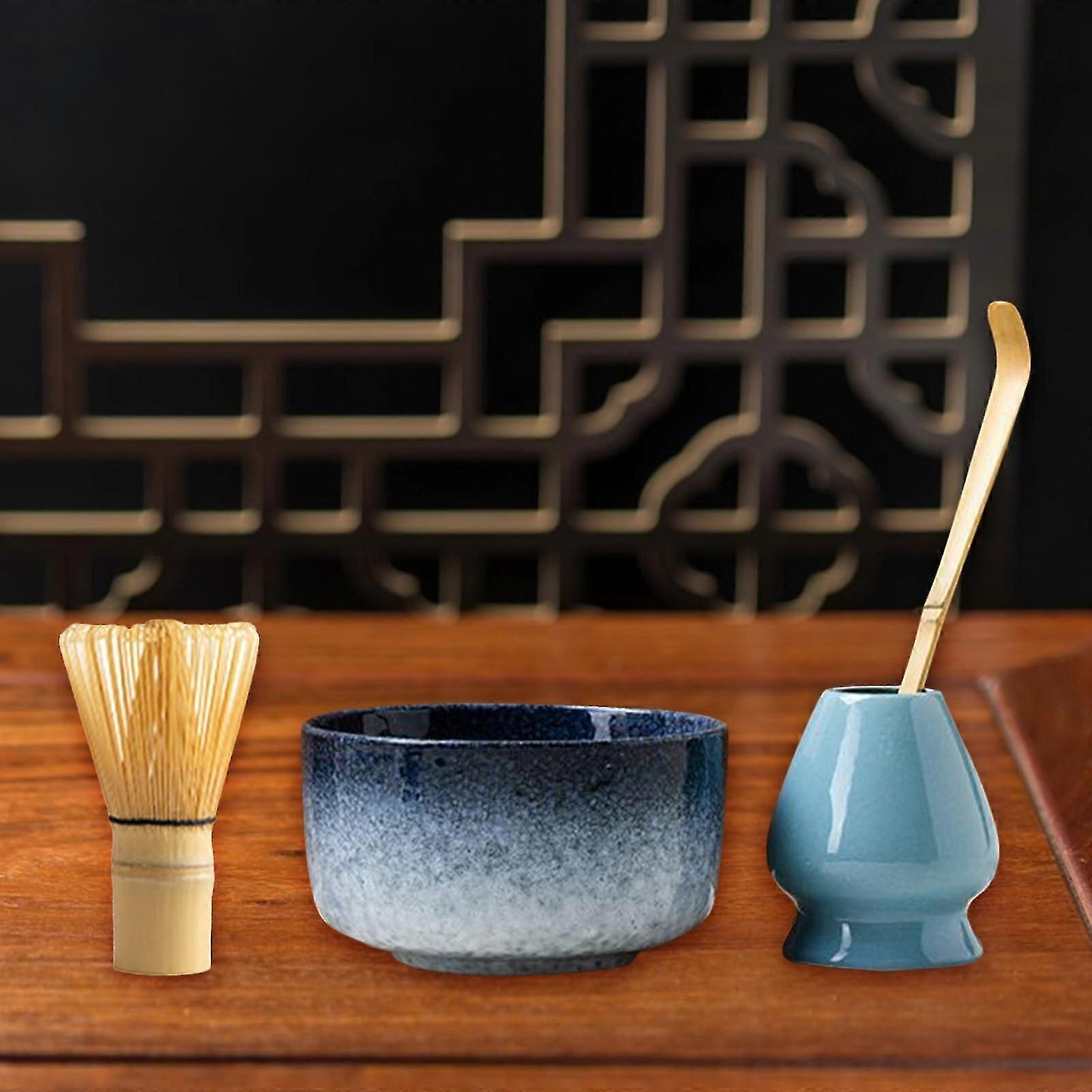 4pcs Matcha Ceremony Set - Bamboo Whisk, Traditional Utensils Kit for Gift/Home V1263-JX-3635