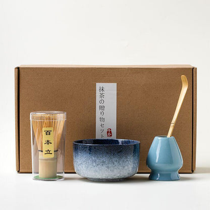 4pcs Matcha Ceremony Set - Bamboo Whisk, Traditional Utensils Kit for Gift/Home V1263-JX-3635