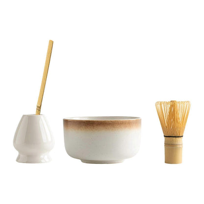 4pcs Matcha Ceremony Set - Bamboo Whisk, Traditional Utensils Kit for Gift/Home V1263-JX-3636