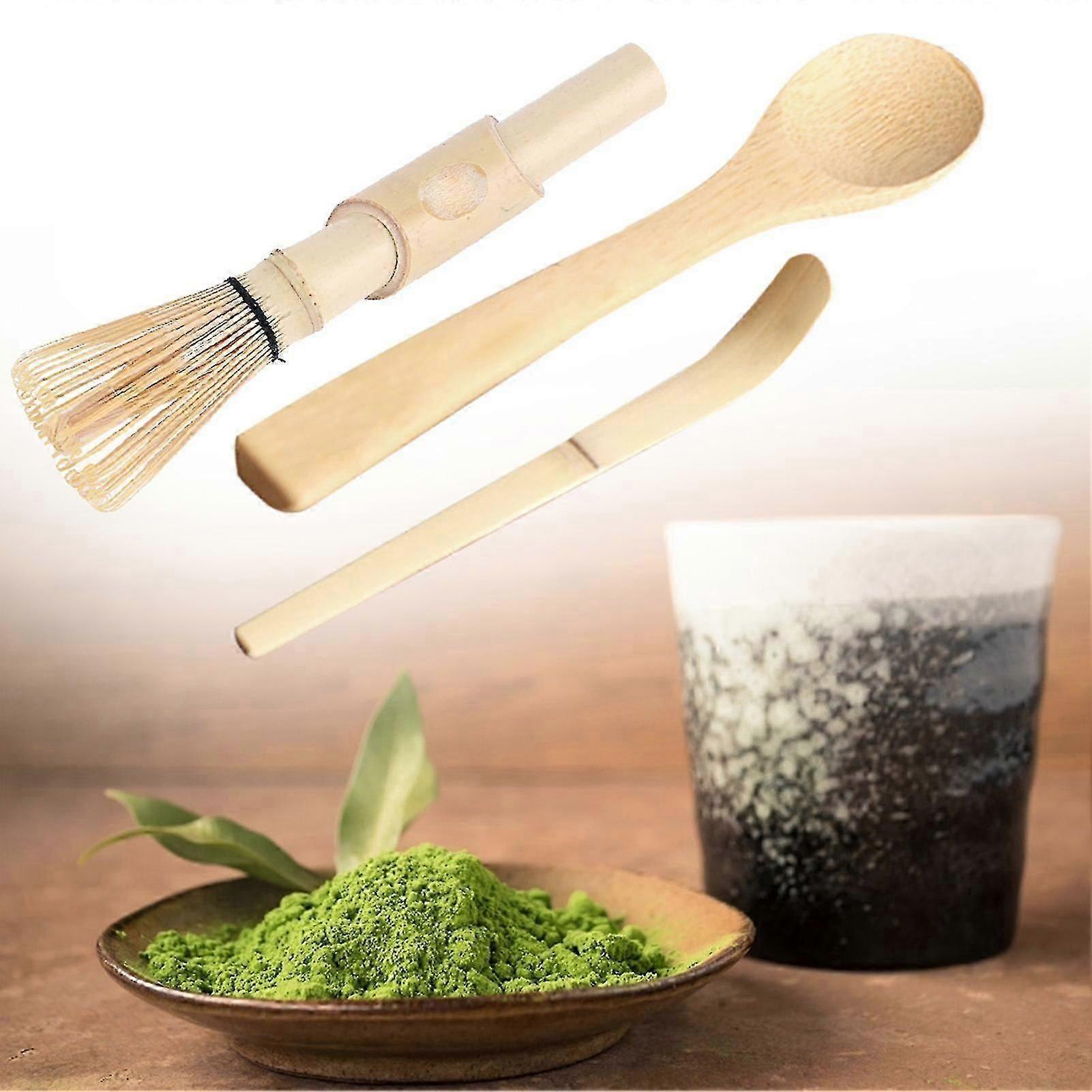 3pcs Bamboo Matcha Making Set - Whisk, Hooked Bamboo Scoop, Chashaku, Teaspoon V1263-JX-3637