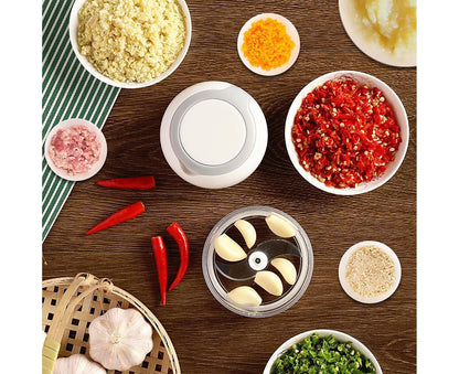 Effective Garlic Blender Multi-use PP Practical Food Grade Materials Garlic Chopper for Home-White V1263-JX-364
