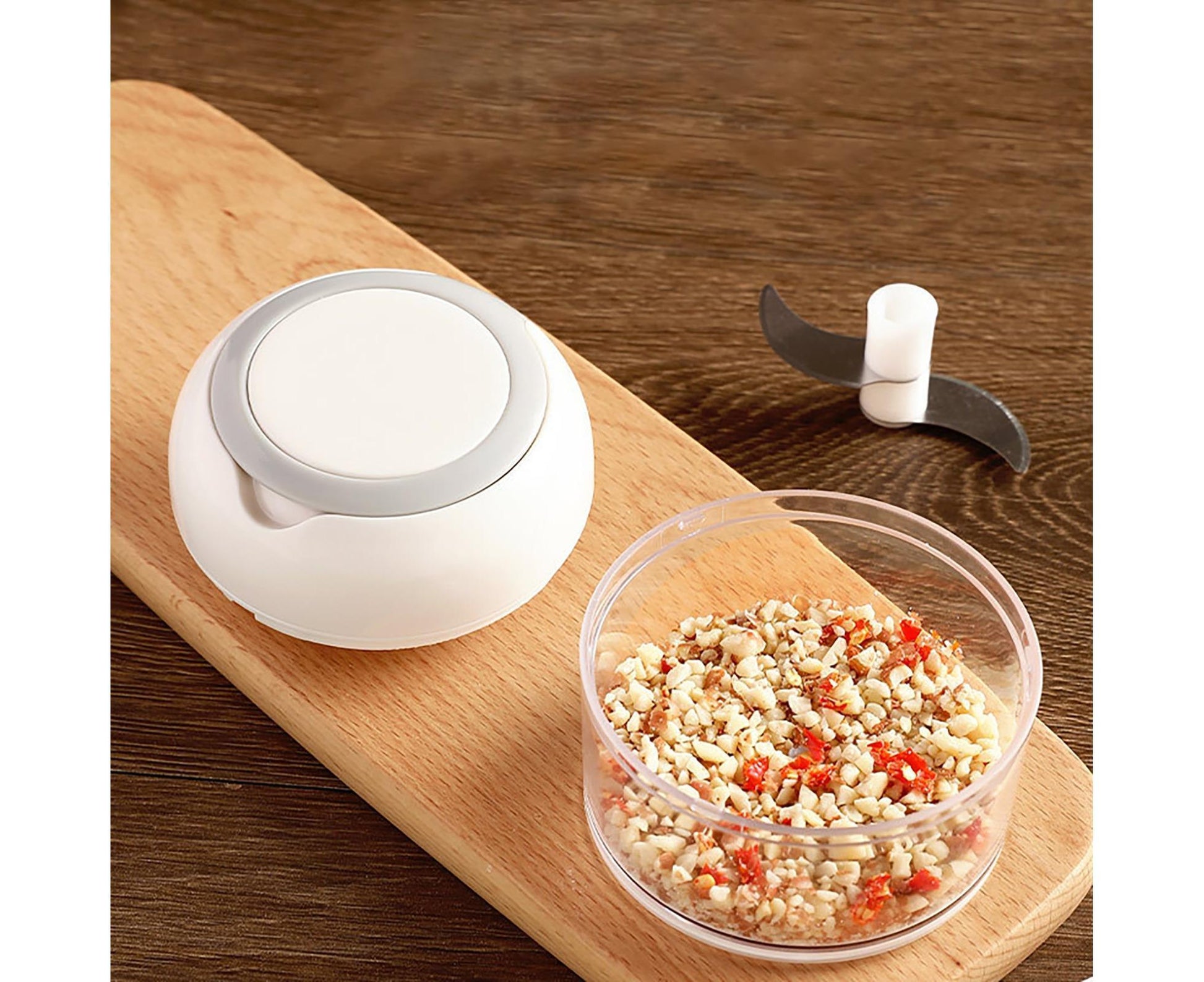 Effective Garlic Blender Multi-use PP Practical Food Grade Materials Garlic Chopper for Home-White V1263-JX-364