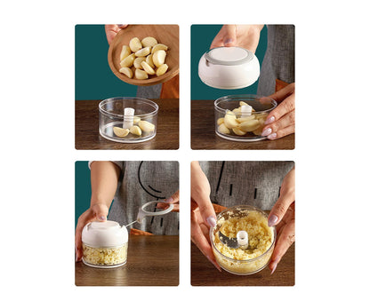 Effective Garlic Blender Multi-use PP Practical Food Grade Materials Garlic Chopper for Home-White V1263-JX-364