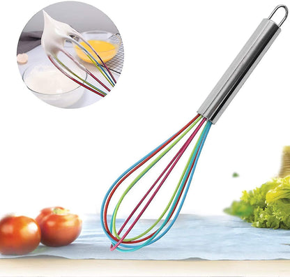 Professional Silicone Whisk Set - 3pcs Stainless Steel Handle Hand Whisk for Kitchen V1263-JX-3645