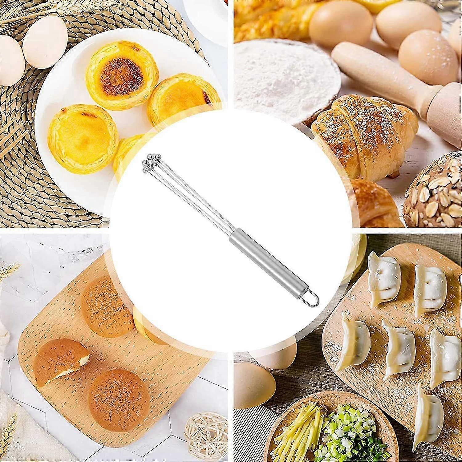 Stainless Wire Egg Whisk - 12inch Kitchen Broom for Mixing, Beating, Cooking V1263-JX-3646