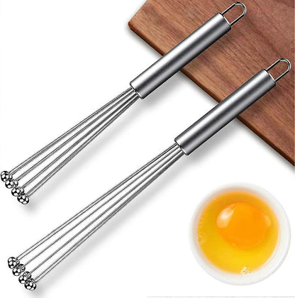 2pcs Stainless Steel Ball Whisk Set - Hand Whisks for Cooking and Mixing V1263-JX-3647
