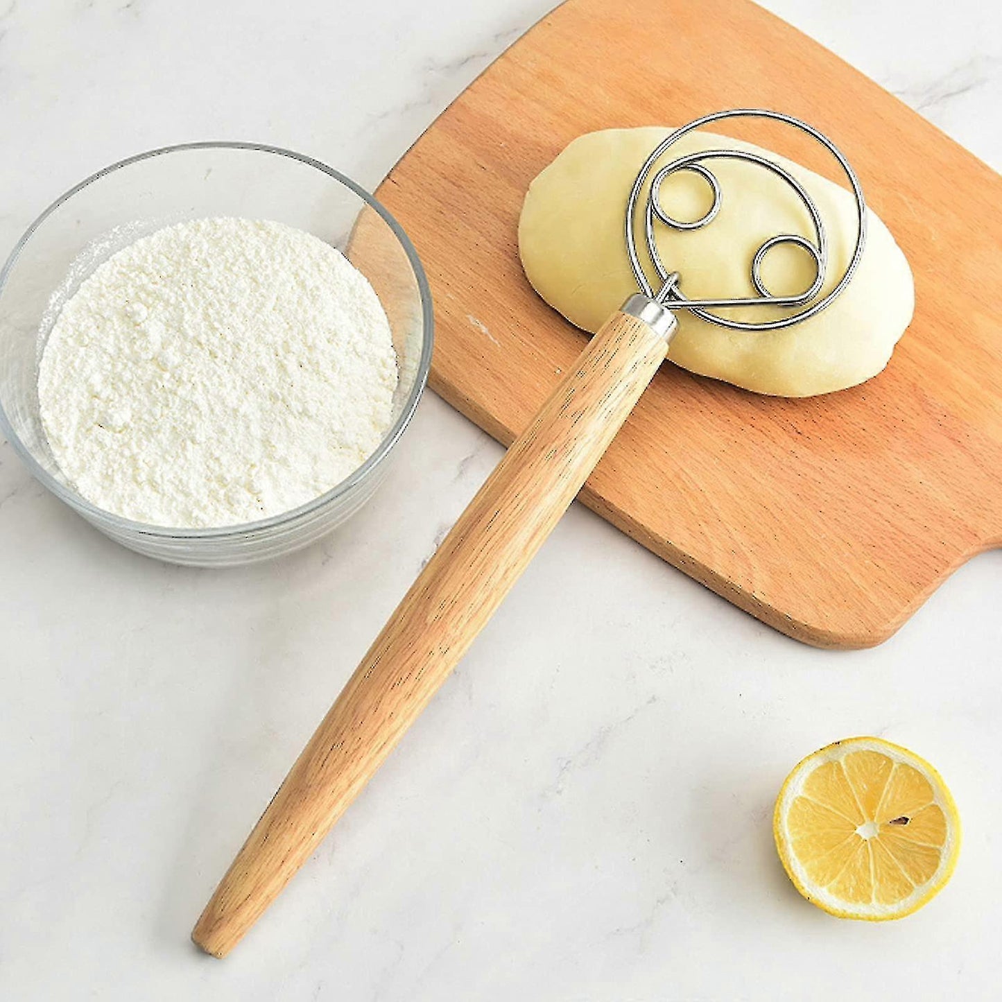 Set of 2 Bread Dough Whisks - Danish Dough Mixer Hand Stirrer V1263-JX-3650