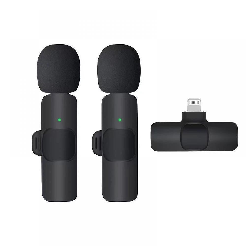 2pcs Wireless Lavalier Microphones - Clip-on Mic for iPhone, iPad, Video, Podcast V1263-JX-3655