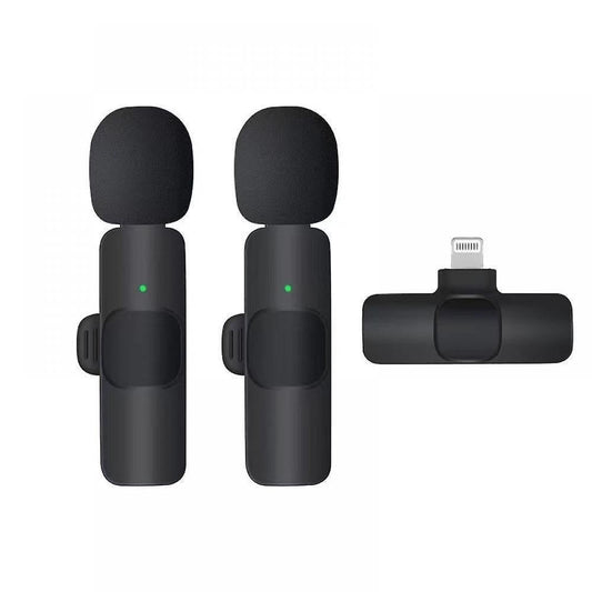 2pcs Wireless Lavalier Microphones - Clip-on Mic for iPhone, iPad, Video, Podcast V1263-JX-3655