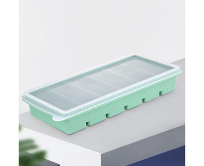 Ice Tray Stretchy 6 Cavities Silicone Low Temperature Resistance Ice Cube Mold Kitchen -Cyan V1263-JX-366