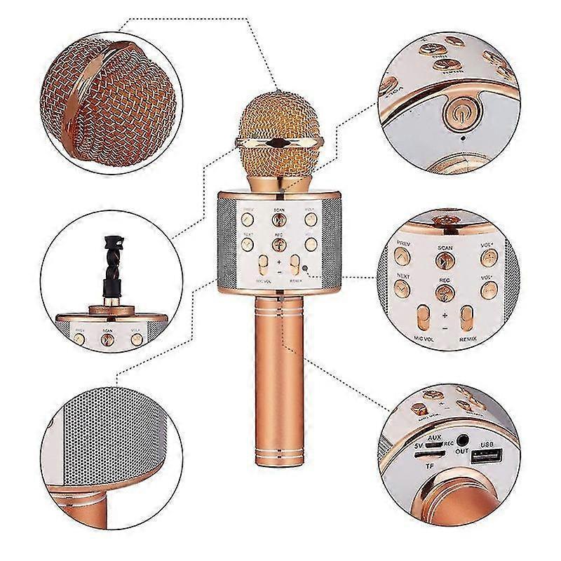 Bluetooth Wireless Microphone - KTV Singing Mic for iPhone, PC, Headset Use V1263-JX-3661