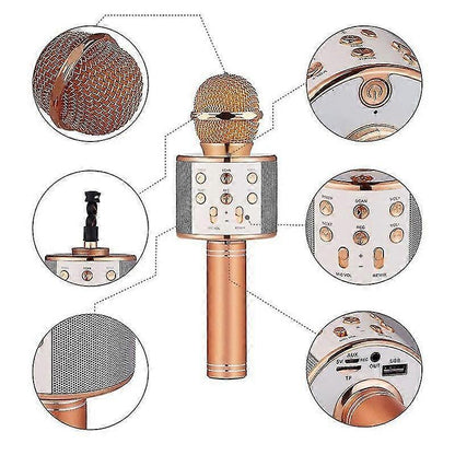 Bluetooth Wireless Microphone - KTV Singing Mic for iPhone, PC, Headset Use V1263-JX-3661