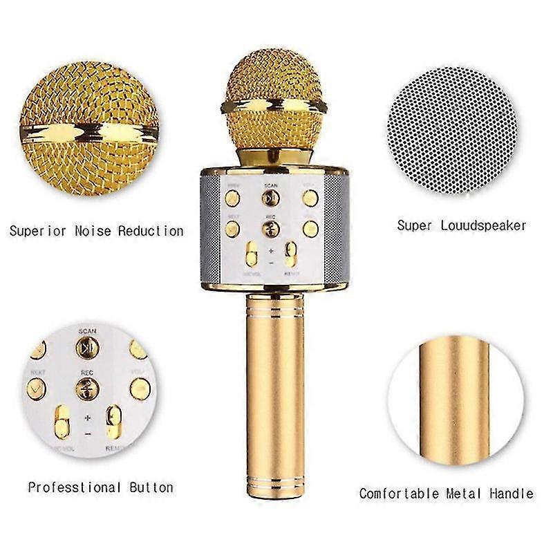 Bluetooth Wireless Microphone - KTV Singing Mic for iPhone, PC, Headset Use V1263-JX-3661