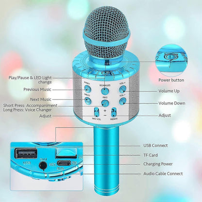 Portable Wireless Handheld Karaoke Microphone - babies Microphone V1263-JX-3663
