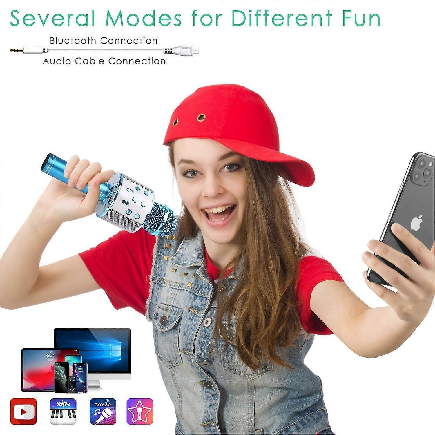Portable Wireless Handheld Karaoke Microphone - babies Microphone V1263-JX-3663