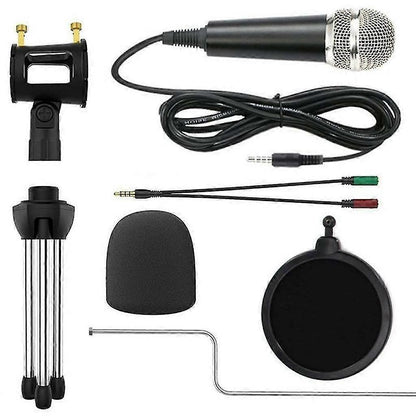 Metal Condenser Microphone Set - PC/Laptop Studio Recording Microphone Kit V1263-JX-3664