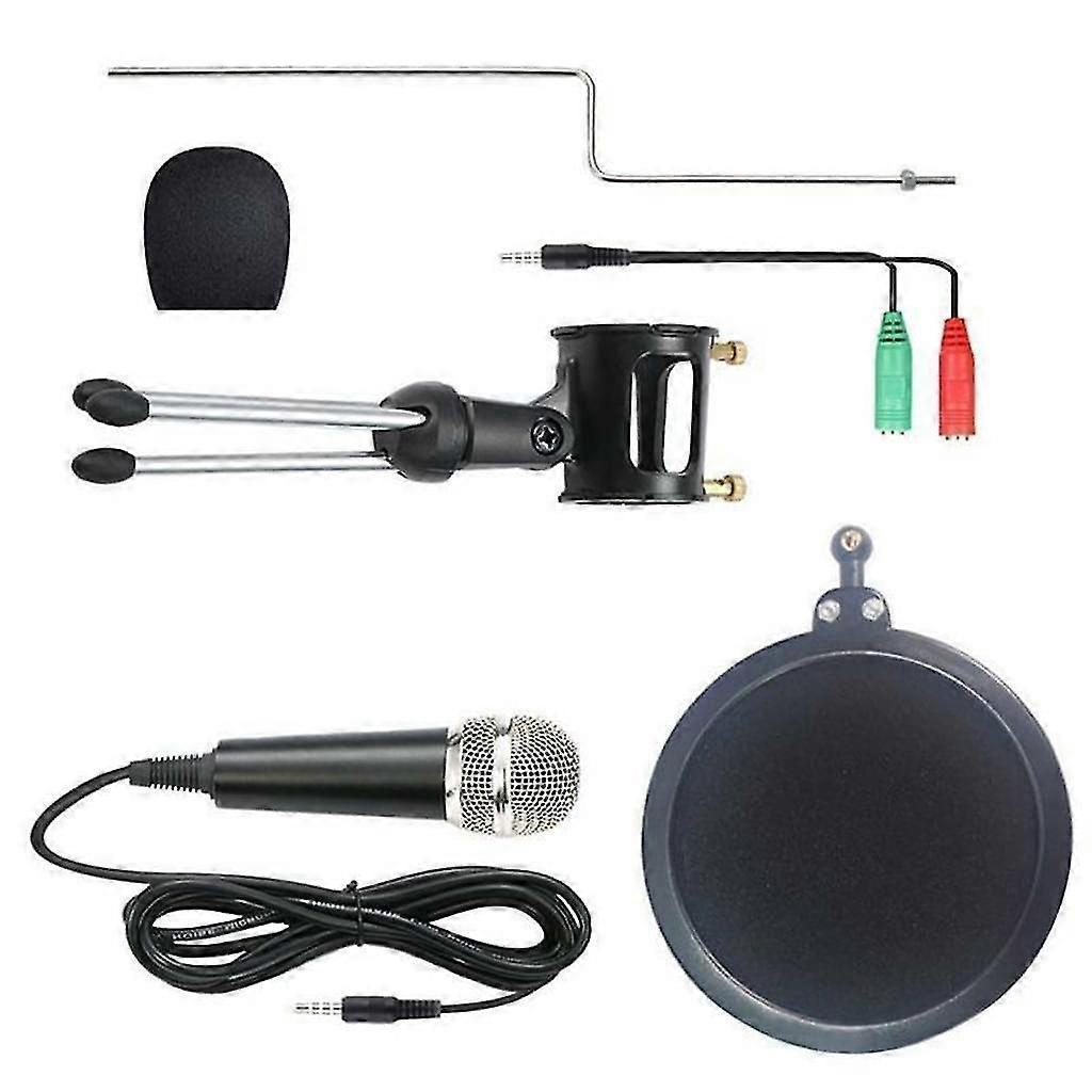 Metal Condenser Microphone Set - PC/Laptop Studio Recording Microphone Kit V1263-JX-3664