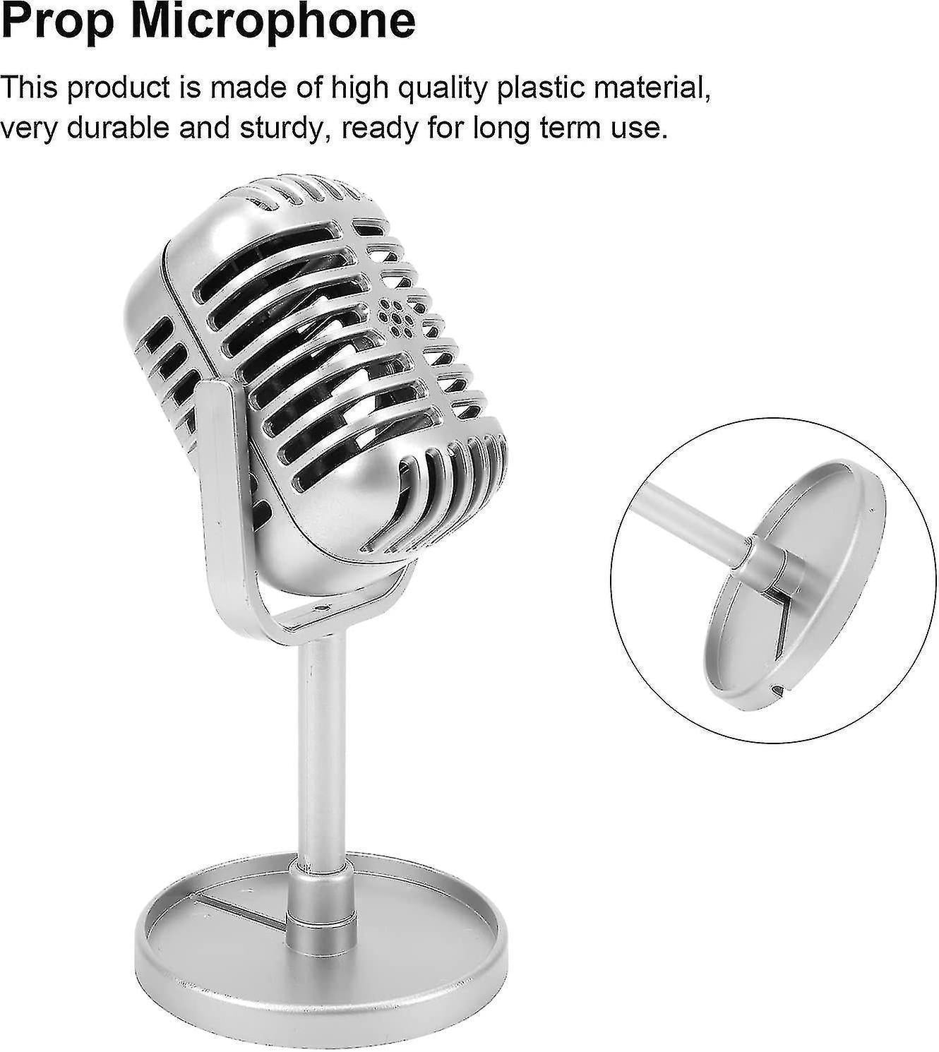 Plastic Fake Microphone Prop - Realistic Mic for Filming or Party Use V1263-JX-3667