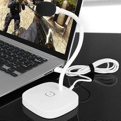 LED USB Desktop Microphone - Condenser Mic with Base for PC, Streaming, Podcast V1263-JX-3670