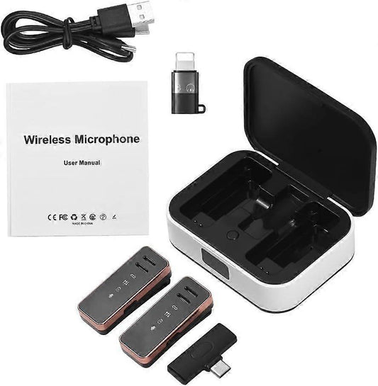 Mini Wireless Lavalier Microphone - Portable Clip-on Mic for Video and Podcast V1263-JX-3672