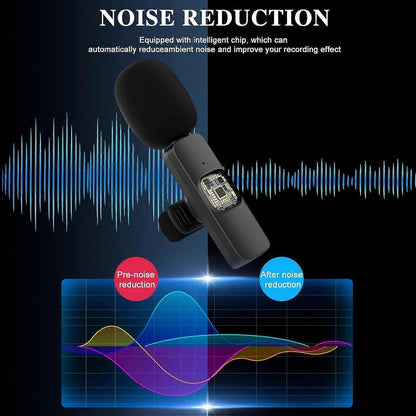 K8 Wireless Lavalier Microphone - Clip-on Mini Mic for Streaming or Interviews V1263-JX-3673