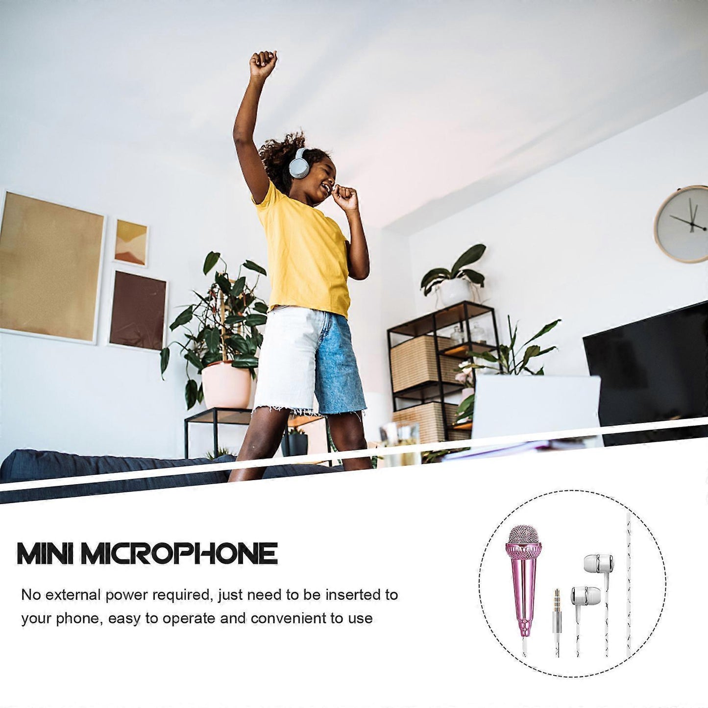 Miniature Vocal Microphone - Portable Mic for Voice Recording and Speech V1263-JX-3677