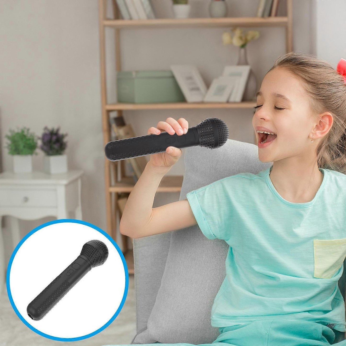2pcs Plastic Fake Microphone - Pretend Play Handheld Mic and Headset Microphone Set V1263-JX-3679