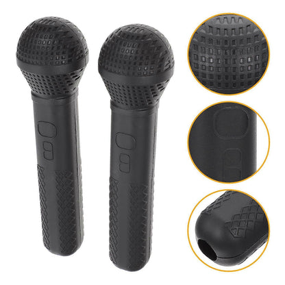2pcs Plastic Fake Microphone - Pretend Play Handheld Mic and Headset Microphone Set V1263-JX-3679