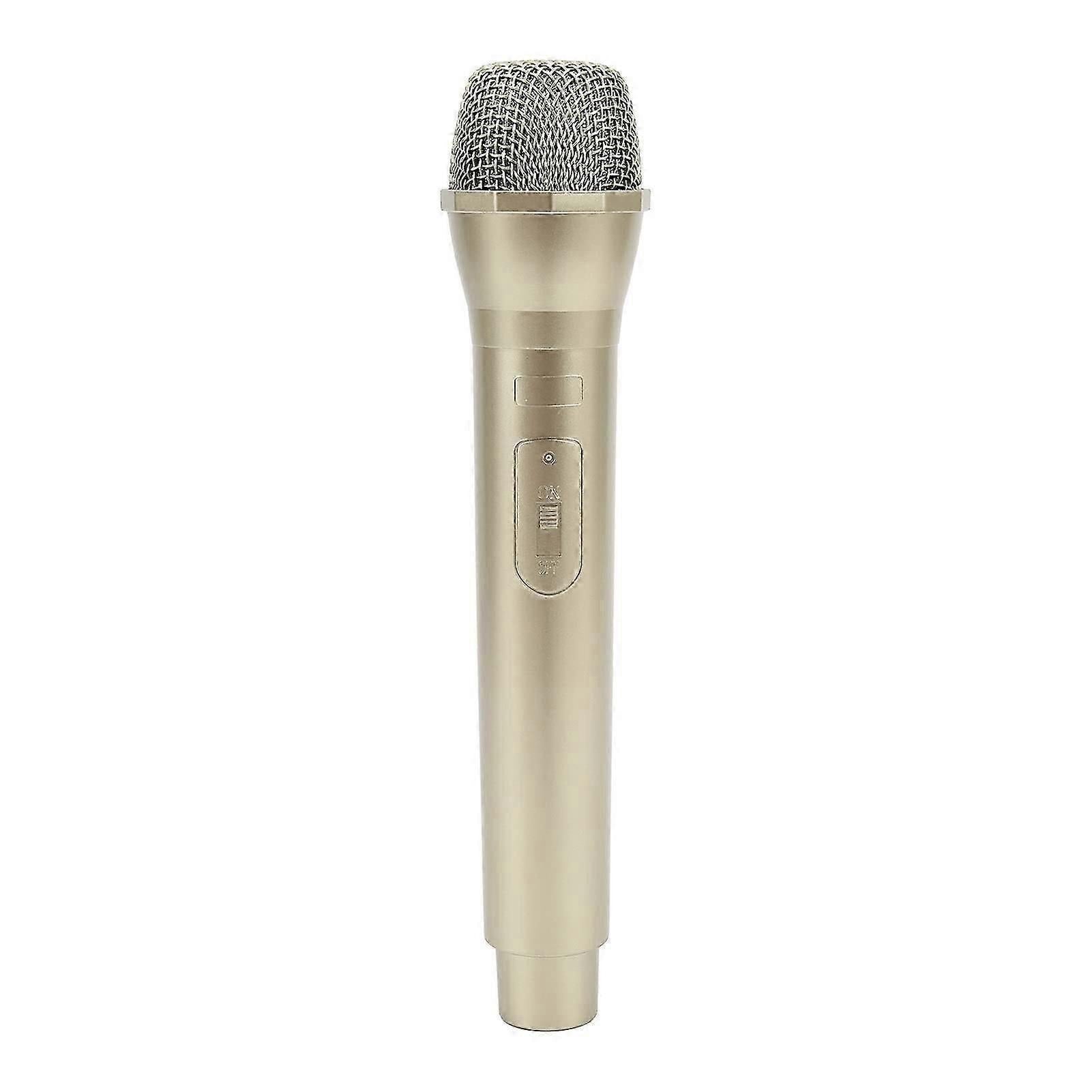 Prop Microphone - Gold Plastic Fake Karaoke Mic for Stage or Party Use V1263-JX-3686