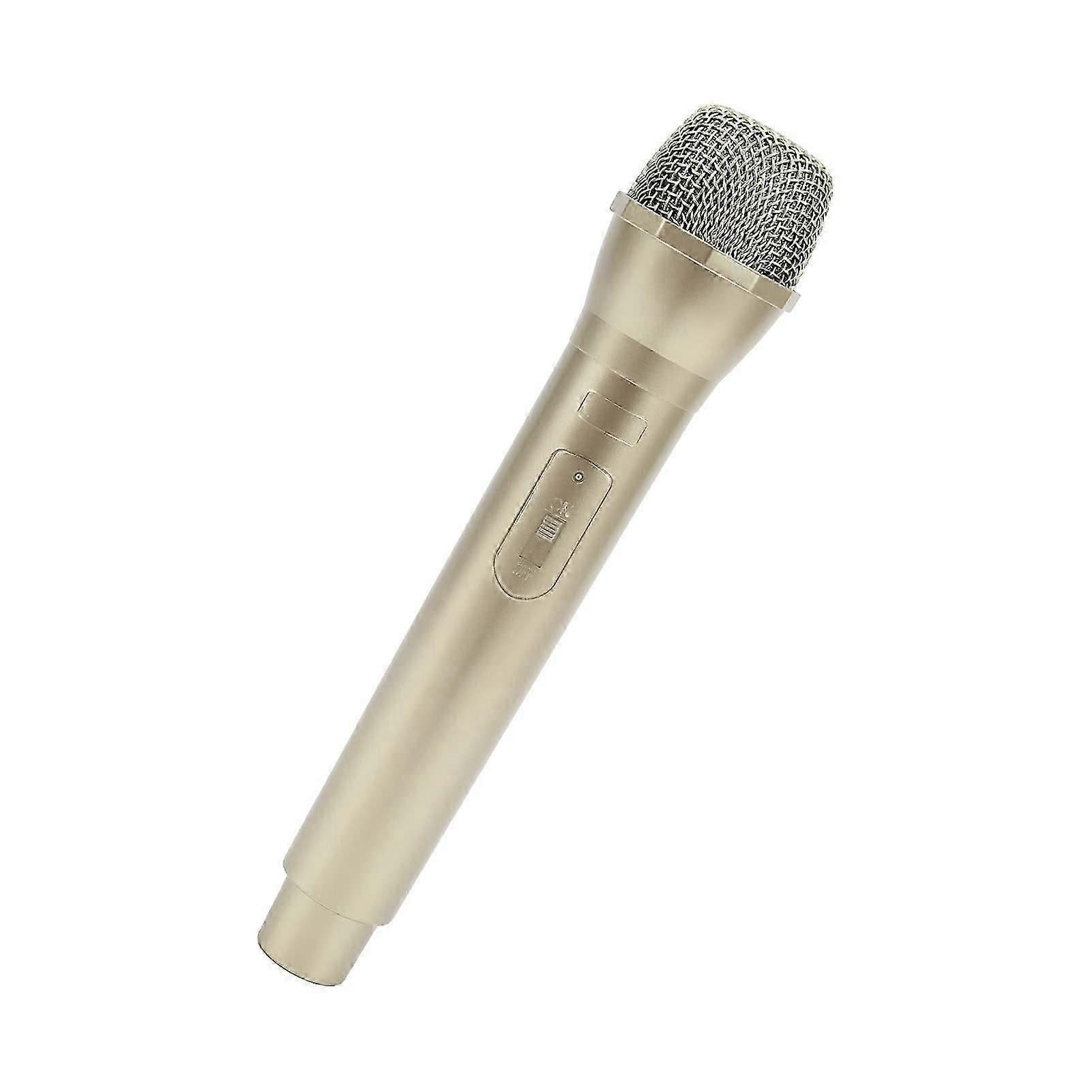 Prop Microphone - Gold Plastic Fake Karaoke Mic for Stage or Party Use V1263-JX-3686