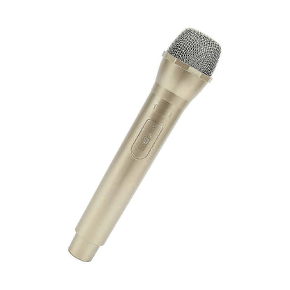 Prop Microphone - Gold Plastic Fake Karaoke Mic for Stage or Party Use V1263-JX-3686