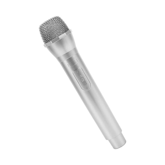 Prop Microphone - Silver Plastic Fake Karaoke Mic for Stage or Party Use V1263-JX-3688