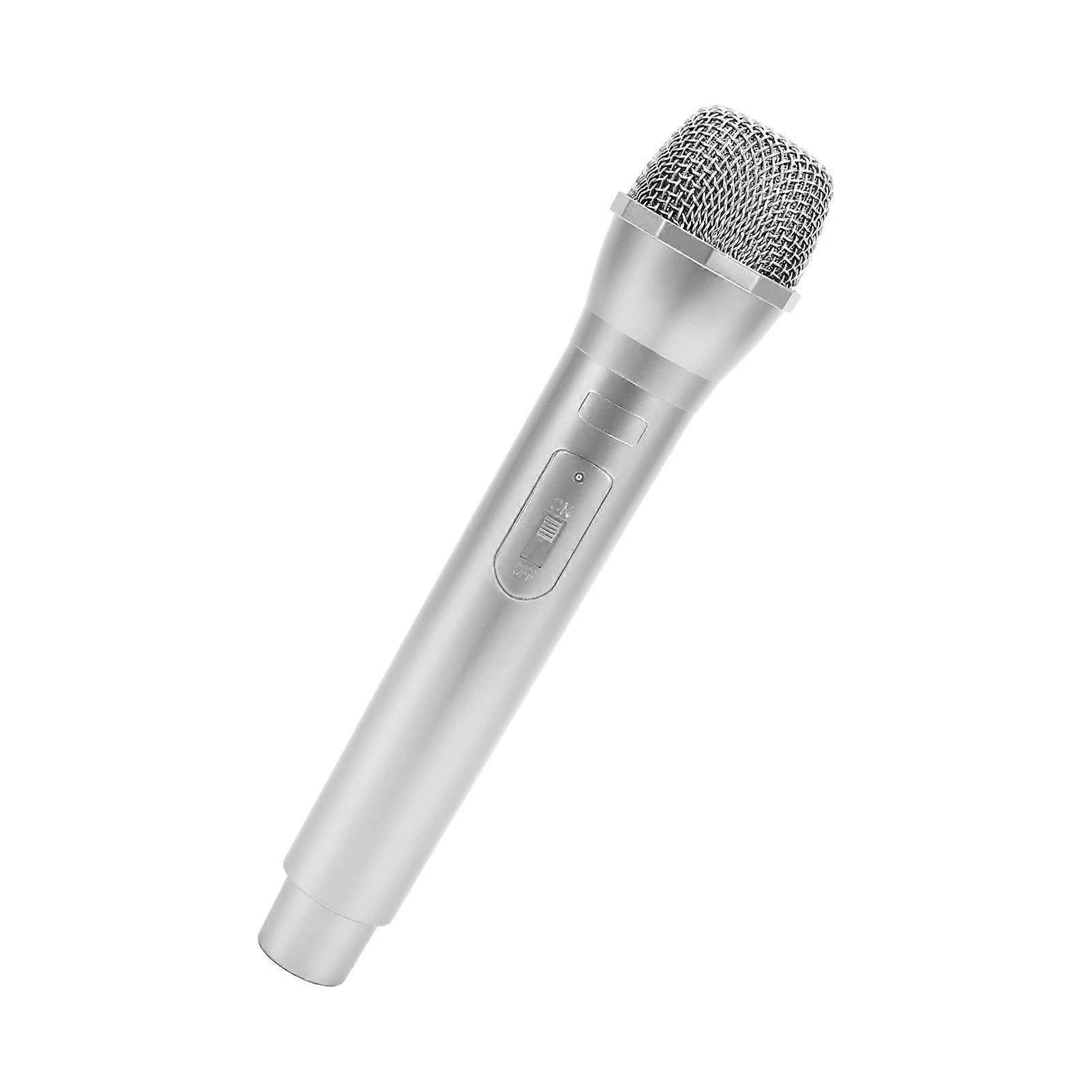 Prop Microphone - Silver Plastic Fake Karaoke Mic for Stage or Party Use V1263-JX-3688