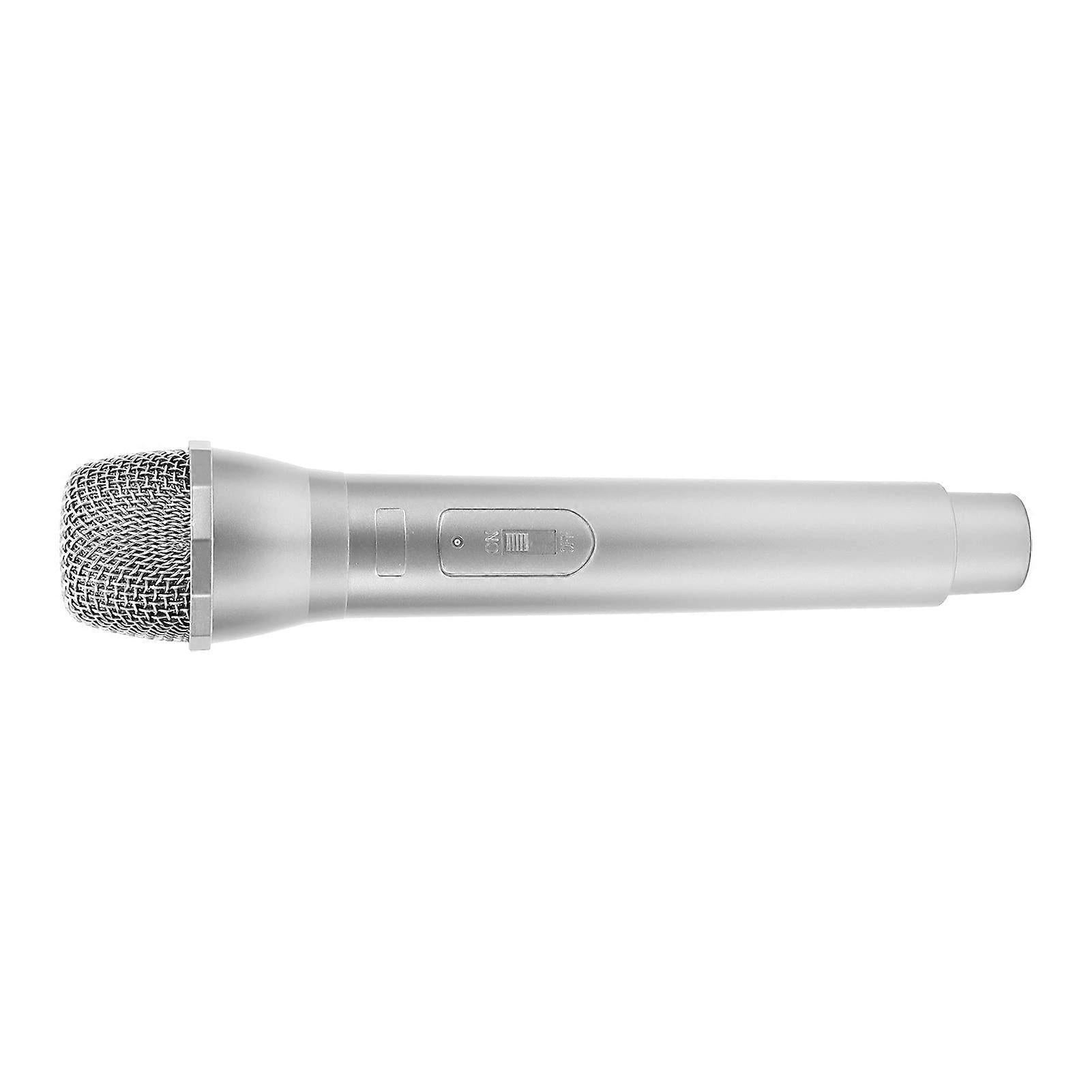 Prop Microphone - Silver Plastic Fake Karaoke Mic for Stage or Party Use V1263-JX-3688