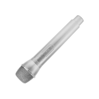 Prop Microphone - Silver Plastic Fake Karaoke Mic for Stage or Party Use V1263-JX-3688