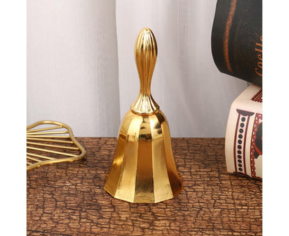 Portable Call Bell Widely Use Zinc Alloy Solid Decorative Dinner Handbell for Home-Golden V1263-JX-369