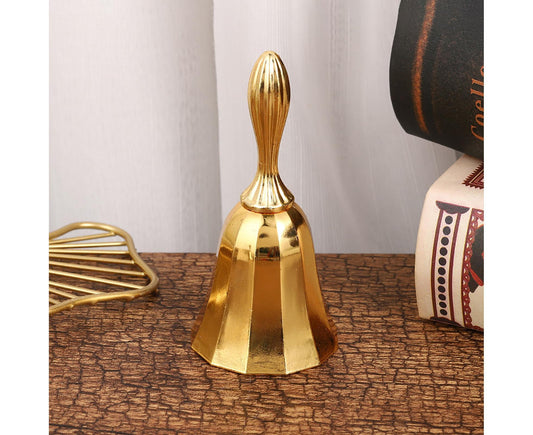 Portable Call Bell Widely Use Zinc Alloy Solid Decorative Dinner Handbell for Home-Golden V1263-JX-369