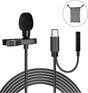 Type-C Lavalier Microphone - Clip-on Mic with Monitoring Interface for Phone V1263-JX-3695