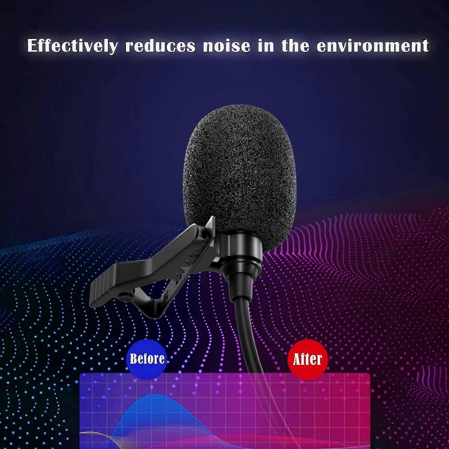 Type-C Lavalier Microphone - Clip-on Mic with Monitoring Interface for Phone V1263-JX-3695