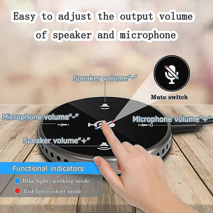 USB Conference Microphone - Omnidirectional Speakerphone for Meetings V1263-JX-3700